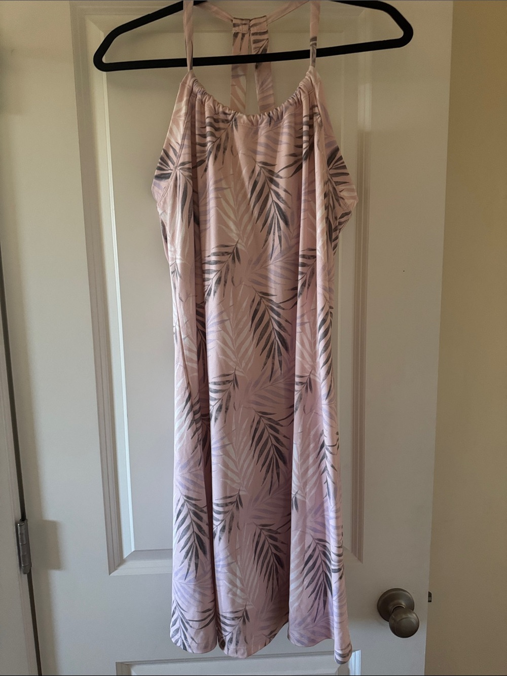 Balance Collection Pink Leaf-Print Midi Beach Dress